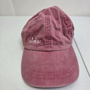 Aloha Hat Baseball Cap Pink Distressed Adams Hats Leather Adjustable Brown